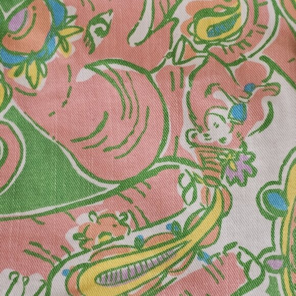 LILLY PULITZER Paisley Print Clifton Denim Shorts Sz 14 Elephant Monkey Stretch - Picture 6 of 10